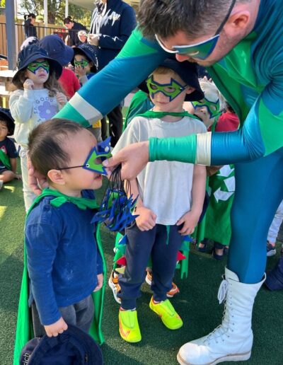 An interactive learning experience where the children dressed up as a recycling superhero