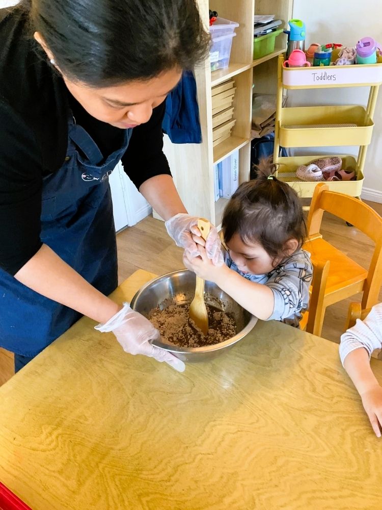 Toddlers food experience during NAIDOC week at Enrich Early Education in Southport