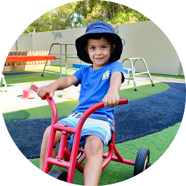 Kindergarten child playing outside Kindergarten child playing outside