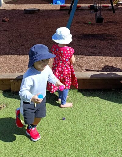 Collecting eggs during the 2025 Easter egg hunt