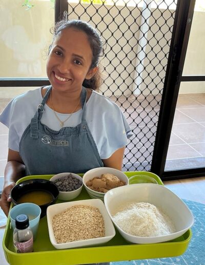 Chef Sasheema prepared a lovely activity for the children.