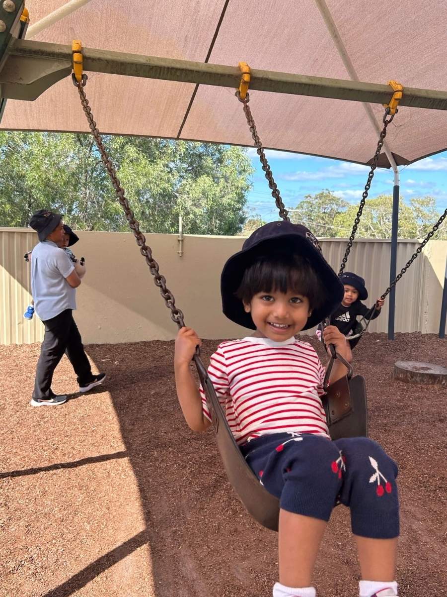 Children and educators start and end their day with playing outside in the playground
