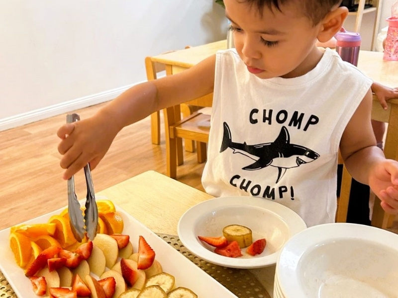 Serving your own food - Enrich child care Kinder room