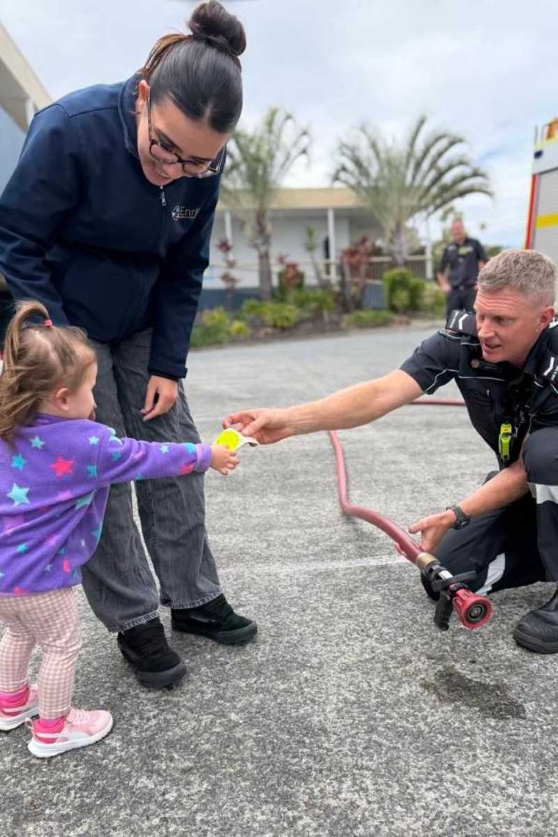 children meet firefighters Enrich Early Education